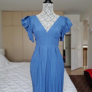 Topshop Blue Short Sleeve Cocktail Dress